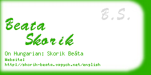 beata skorik business card